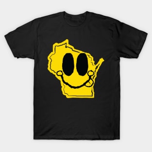 Wisconsin Happy Face with tongue sticking out T-Shirt